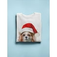 thumbnail image 3 of Cute Dog With Santa Hat Sweatshirt Women -Image by Shutterstock, Female XX-Large, 3 of 4