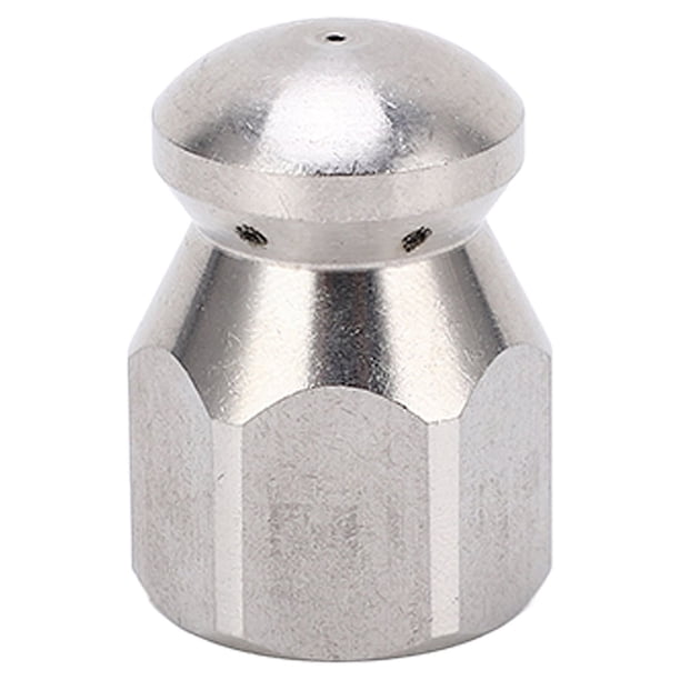 Boquilla de lavado de alta presión 5000PSI Boquilla de limpieza de dragado de tuberías Boquilla de chorro de acero inoxidable Cabeza redonda Delantera 1 Trasera 6 agujeros G1/4 pulgadas