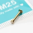 thumbnail image 4 of Golden Basic Gem Ball Top Threadless Push-In Steel Labret, 4 of 4