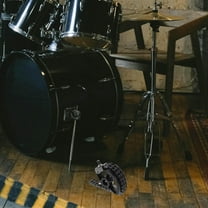 FOMIYES 1Set Black Single Bass Drum Pedal with Double Chain Drive for Versatile Compatibility and Easy Installation