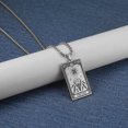 thumbnail image 2 of TEAMER Skeleton Tarot Card Necklace Stainless Steel Amulet Marigold Tarot Card Major Arcana Necklaces for Women Men, 2 of 4