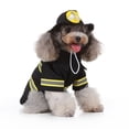 thumbnail image 2 of 1 juego de ropa para perro, uniforme de bombero, ropa para mascotas, disfraz de fiesta, abrigo transformado para mascota, gato, cachorro, talla XL, color negro, 2 of 7