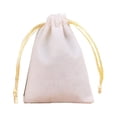 thumbnail image 1 of Jewellery Pouch Small Drawstring Bags Bracelet Packaging Display Goodies Presents Mobile Phone Storage Gifts Solid Pouches Beige-7*9, 1 of 7