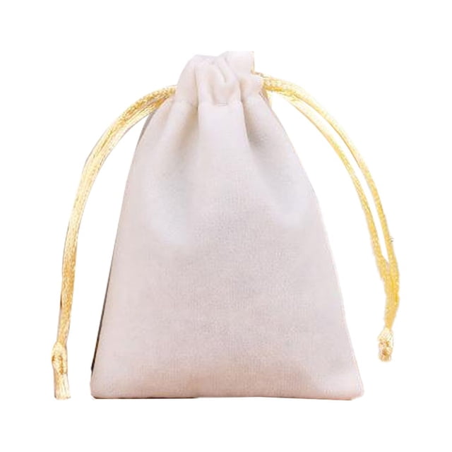 Jewellery Pouch Small Drawstring Bags Bracelet Packaging Display Goodies Presents Mobile Phone Storage Gifts Solid Pouches Beige-7*9