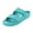 Lake Blue, variant on Womens Sandals Adjustable Double Buckle Strap Waterproof EVA Flat Slides,White,Sizes 9
