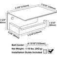 thumbnail image 2 of Soporte de papel higiénico con estante, moderno soporte para papel de cocina de acero inoxidable 304, color negro mate, además de almacenamiento en la pared para teléfono móvil, 2 of 5