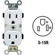 Leviton 15 amps 125 V Duplex White Outlet 5-15R 1 pk