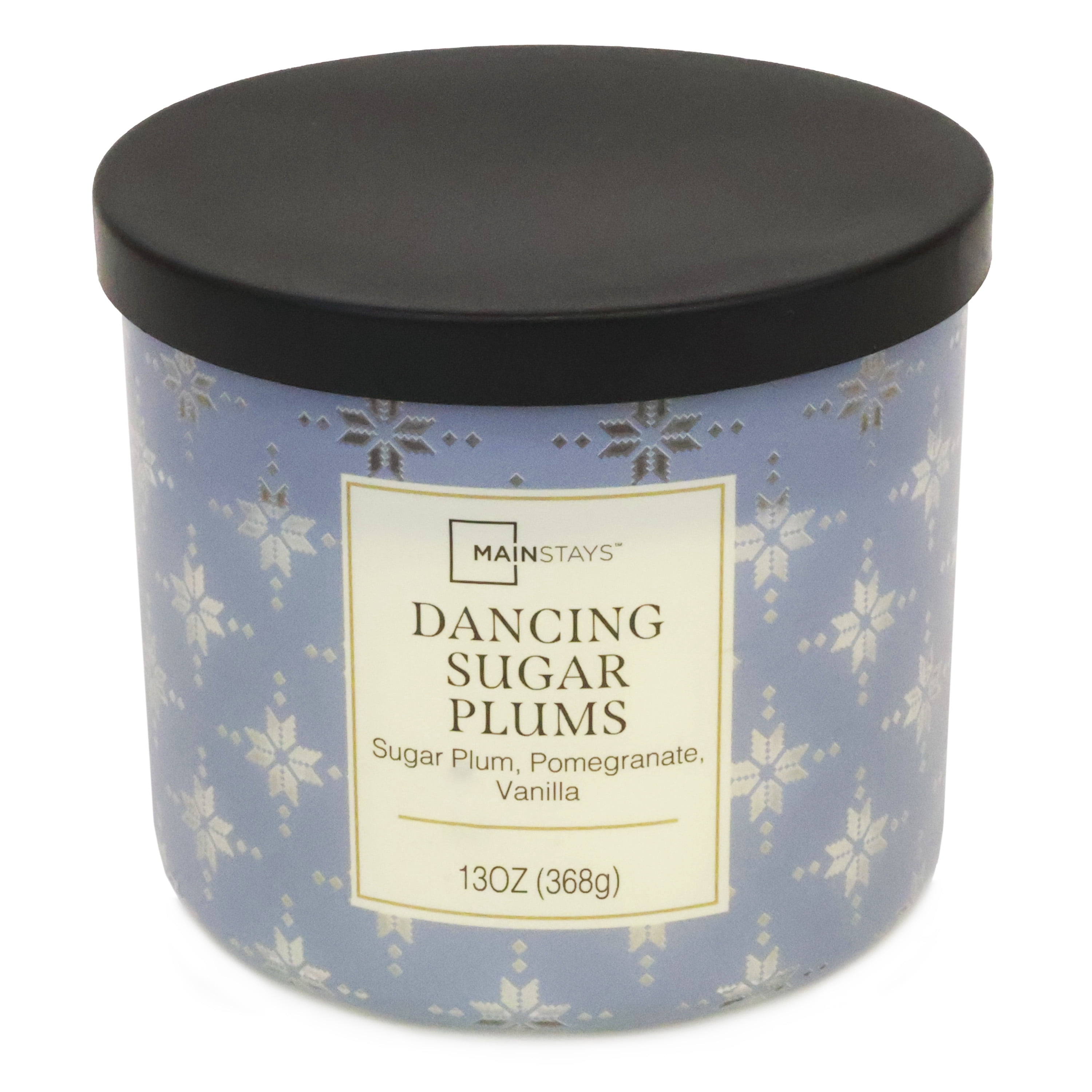 Mainstays Dancing Sugar Plums Snowflake 3-Wick Candle, 13 Ounce