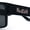 Shiny Black - Silver Logo, variant on Brush Kush Graffiti Logo Rectangle Sport Horn Rim Plastic Sunglasses Shiny Black Silver Logo