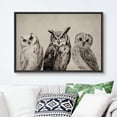 thumbnail image 2 of PixonSign Framed Canvas Print Wall Art Duotone Owl Portraits Vintage Antique Farmhouse Decor Nature Animals Modern Art Realism Cozy Decorative Colorful Multicolor - 16"x24" Black, 2 of 5