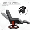 thumbnail image 7 of Demi Bonn Faux Leather Manual Recliner, Adjustable Swivel Lounge Chair with Footrest, Armrest and Wrapped Wood Base for Living Room, Black, 7 of 7
