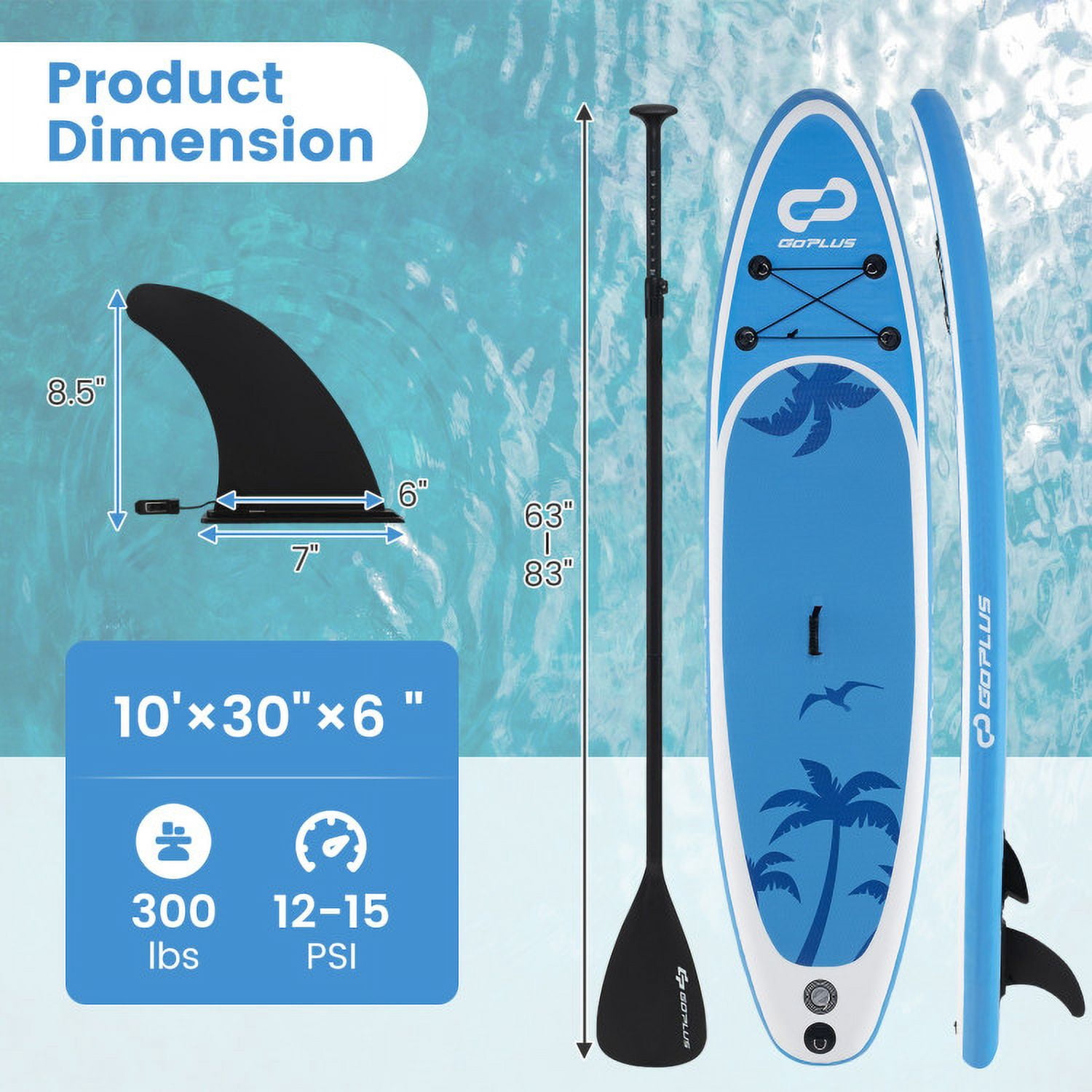 Barara King Inflatable Stand Up Paddle Board with Premium SUP Accessories-S