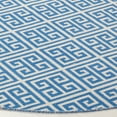 thumbnail image 3 of SAFAVIEH Montauk Alicia Geometric Cotton Area Rug, Blue/Ivory, 6' x 6' Round, 3 of 6