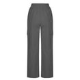 thumbnail image 6 of jtjvou Women Casual Drawstring Elastic Waist Pants High Waist Side Pocket Comfort Fit Regular Length All Season Sportswear Perfect for Holiday Activities Gray S, 6 of 8