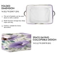 thumbnail image 3 of Purple Flowers Green Leaves Watercolor Square Storage Bins with Handles Collapsible Containing Box 1 Pack, 3 of 9