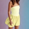 thumbnail image 5 of HVOBTTY Womens Comfy Sport A Line Dresses, Summer Dresses for Women, Womens Casual Solid Color Sleeveless Bandeau Pocket Daily Beach Vacation Dresses Yellow, M, 5 of 5
