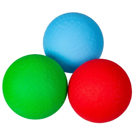 New Bounce Kids Ball Set, 3-Pack 5" Playground Ball for Toddlers, Soft PVC Outdoor Ball with Pump in Red, Blue, and Green