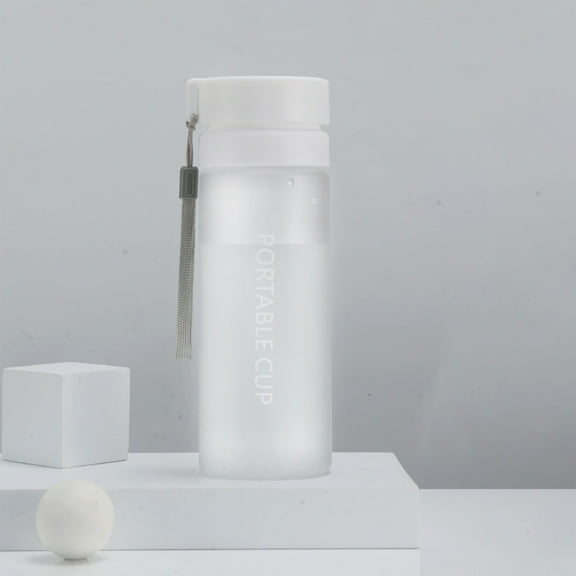 Eoozwa Sports Water Bottle 800ml Large Capacity Plastic Tumbler with Tea Infuser Strainer Portable Frosted Grip Leak Proof Drawstring Outdoor Gym Travel Home