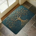 thumbnail image 3 of Golden Tree Design Kitchen Mat - Non-slip, Super Absorbent Flannel Mat with Celtic Knot Details for Kitchen, Bedroom or Entrance - Teal Background, High Quality and Safe, Suitable for Children/Pets, K, 3 of 7