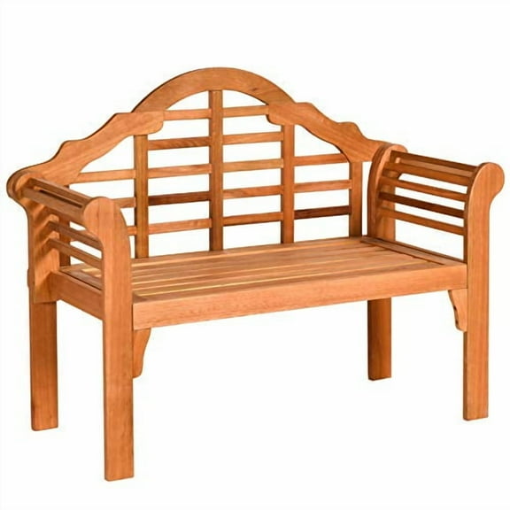 RELAX4LIFE Wooden Outdoor Bench Folding, 4 Ft Foldable Patio Loveseat Chair w/Crown-Like Backrest & Armrest, Indoor Outside Seating for Porch Park, 800LBS Weight Capacity, 2-Person Wood Garden Bench