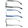 thumbnail image 3 of 3 Pairs Lightweight Men Metal Reading Glasses TR90 Temple - Square Fashion Modern Reader +2.00, 3 of 5