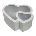 thumbnail image 2 of Caja de regalo con forma de corazón y tapa, embalaje floral decorativo de cartón. Blanco, 2 of 9