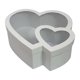 thumbnail image 2 of Caja de regalo de cartón con forma de doble corazón para arreglos florales con ventana. Blanco, 2 of 9