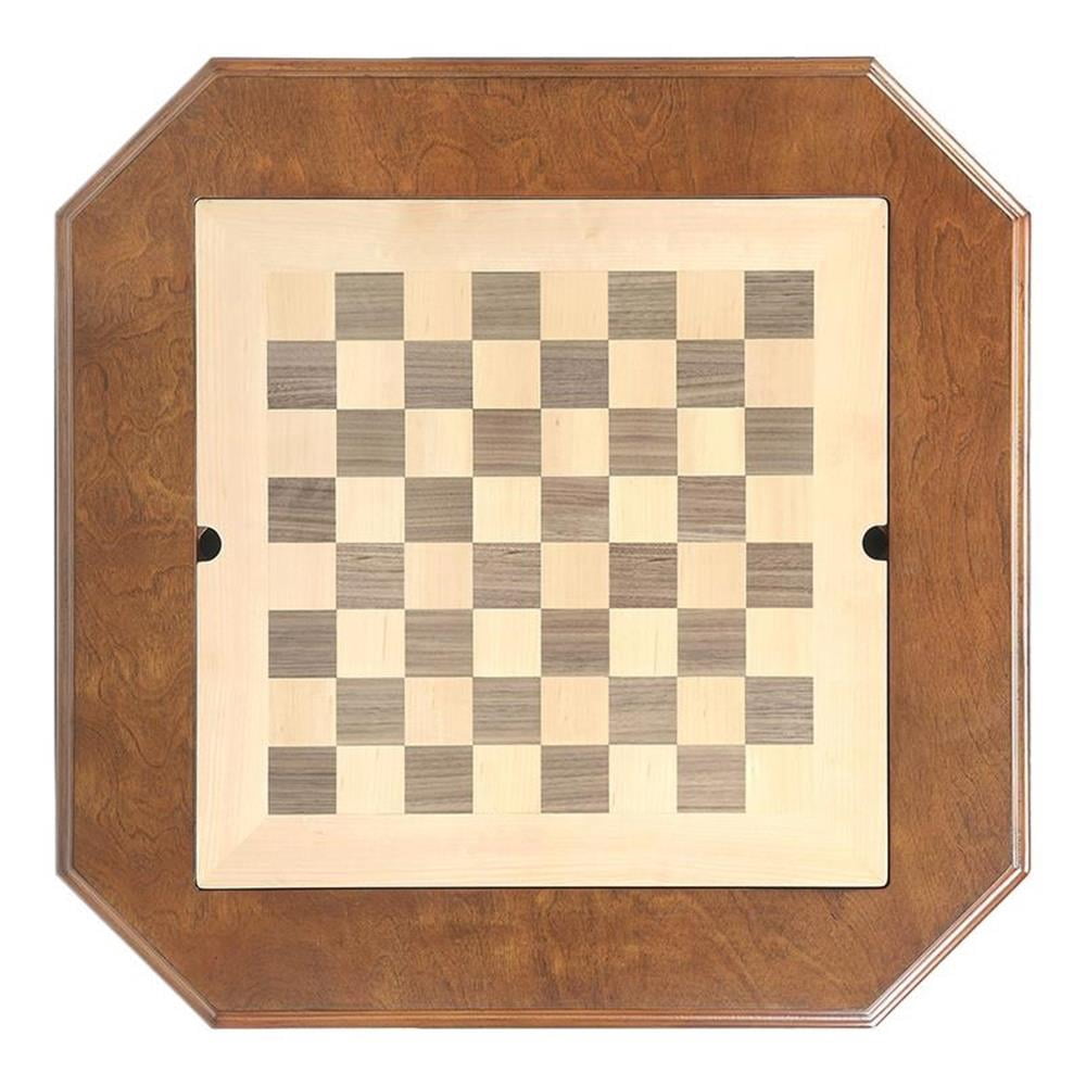 Pemberly Row Contemporary 2-Drawer Wooden Game Table in Walnut