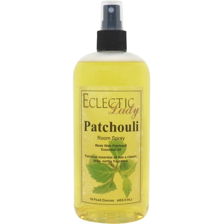 Patchouli Room Spray by Eclectic Lady, 16 Ounces, Fragrant Aromatic Room Mist For Home, Room, Office, Made with Essential Oils