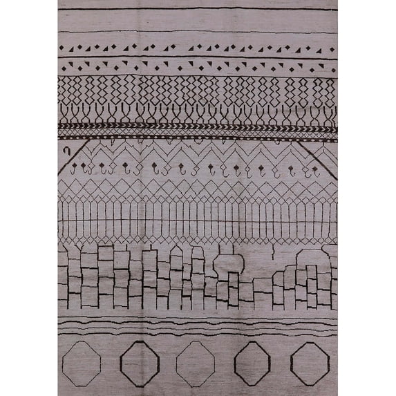 Ahgly Company Indoor Rectangle Mid-Century Modern Puce Purple Solid Area Rugs, 2' x 3'
