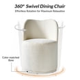 thumbnail image 5 of Swivel Upholstered Dining Chairs Set of 6 Kitchen Boucle Barrel Chairs Dining Room Living Room Beige, 5 of 8