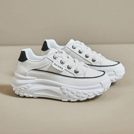 

SHYPM Women s Low-top Breathable Platform Chunky Sneakers Anti-slip Running Shoes Comfy Outdoor Sports Sneakers