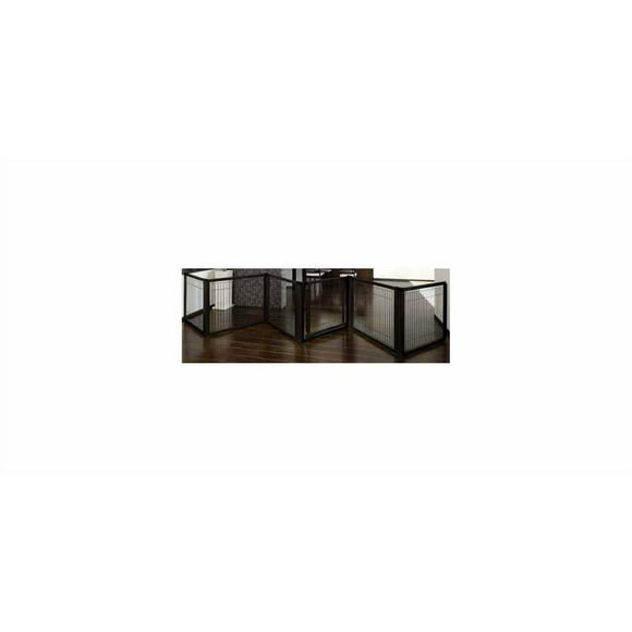 Richell Convertible Elite 6 Panel Pet Gate Black