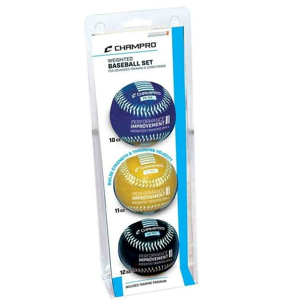 Set Pelotas entrenamiento con peso Champro Baseball 10,11,12 Oz