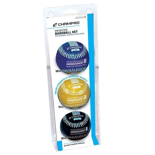 Set Pelotas entrenamiento con peso Champro Baseball 10,11,12 Oz