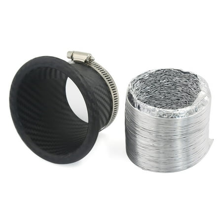 Unique Bargains Car Racing Engine Round Type Carbon Fiber Pattern Air Funnel Cooling Meister
