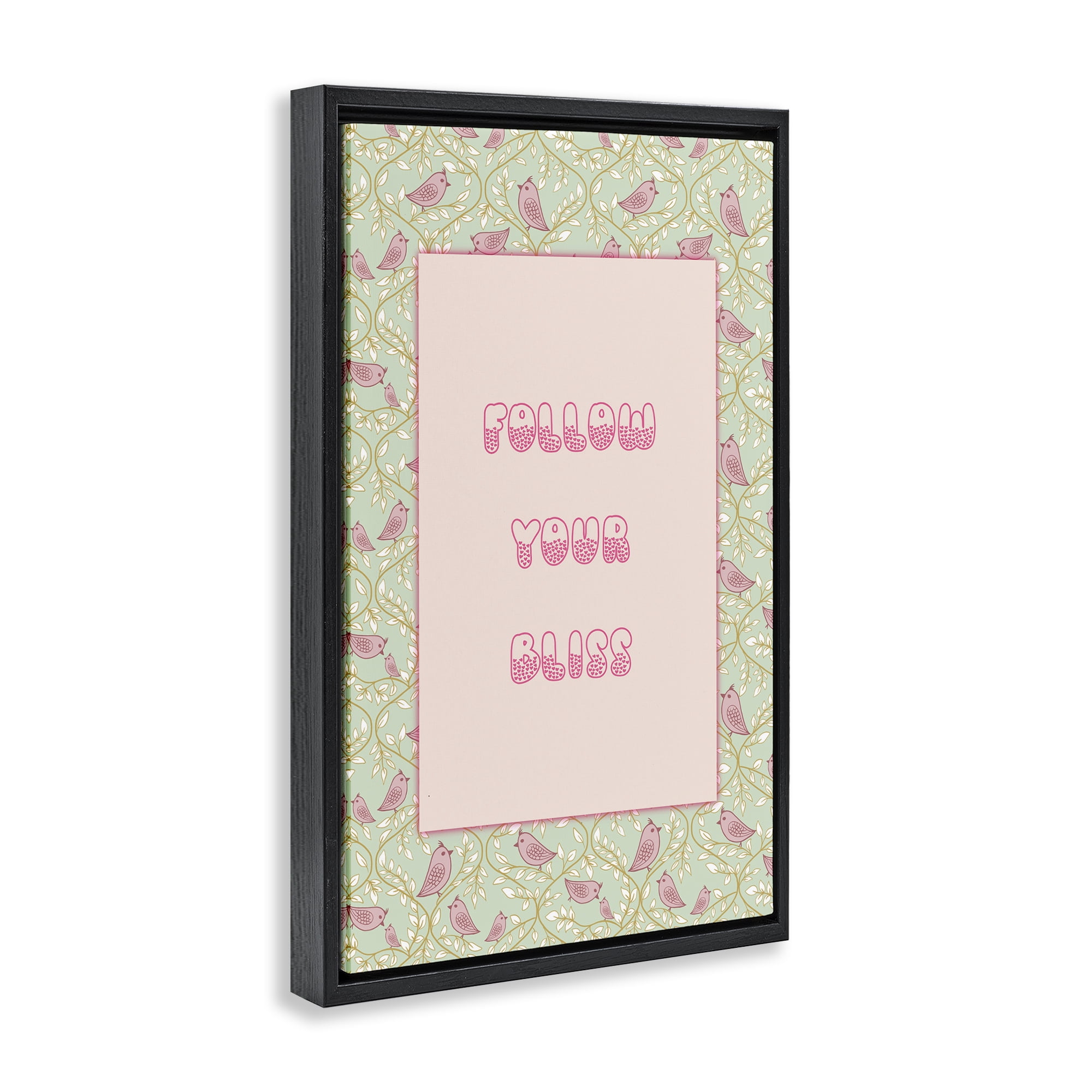 Stupell Industries Follow Your Bliss Black Framed Floater Canvas Wall Art, design by Pooja Dave