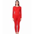 thumbnail image 1 of Sous-vêtements Thermiques pour Femmes Caleçons Longs Doublés en Molleton Couche de Base Haut et Bas Pyjama pour Temps Froid Rouge TTTG, 1 of 9