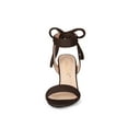 thumbnail image 6 of BLISSFUL STEP Women's Sandals Ankle Tie Back Open Toe Block Heels Dark Brown 9, 6 of 7