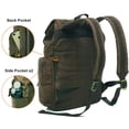 thumbnail image 2 of Mochila HuaChen M32 Vintage de Lona y Cuero 29L Verde Ejército, 2 of 7