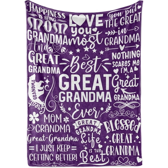 Great Grandma Gifts, Super Soft Flannel Throw Blankets Gifts for Great Grandma, Great Grandmother Nana, Gigi, Granny, Grammy Presents for Birthday Mothers Day, 50” x 60”- Best Ever