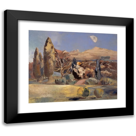 Paul Nash 14x12 Black Modern Framed Museum Art Print Titled - Landscape of the Moon's First Quarter (1943)
