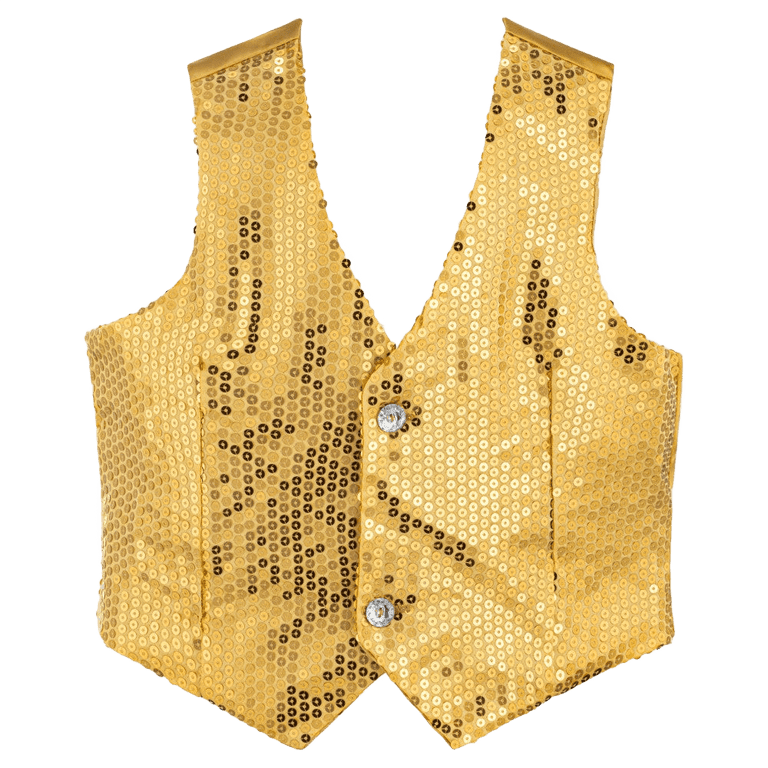 Dress Up America Gold Sequin Vest, Adults Shiny Dance Vest, Small