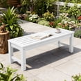 thumbnail image 3 of GONICHA Weatherproof Removable Bench,Two Person Outdoor Poly Lumber Patio Backless Bench,Suit for Garden, Porch and Park,White, 3 of 9