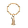 thumbnail image 2 of Koszal Women Leopard Solid Color Tassel Bracelet Wristlet Keychain Key Ring Holder, 2 of 7