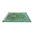 thumbnail image 2 of Ahgly Company Machine Washable Indoor Rectangle Persian Turquoise Blue Traditional Area Rugs, 5' x 8', 2 of 4