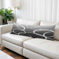thumbnail image 2 of Modern Black Grey Throw Pillow Covers, Abstract Geometric Lines Textured Soft Breathable Pillow Cases with Invisible Zipper for Sleeping, Long Body Pillowcases for Couch Bed Sofa Chair 20x60 Inches, 2 of 9