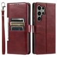 thumbnail image 2 of For Samsung Galaxy S25 Ultra Wallet Phone Case, PU Leather Flip Folio with [Shockproof TPU Inner Case], Kickstand Card Slots Anti-fall Slim Strong Magnetic Closure Phone Case Cover,Winered, 2 of 9