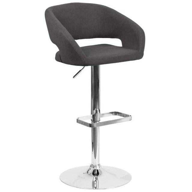 Bowery Hill Tabouret de Bar Réglable en Tissu Noir