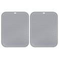 thumbnail image 1 of Unique Bargains Silicone Dish Drying Mat Set, 2 Pcs 12' x 9' Under Sink Drain Pad Suitable for Kitchen Counter, Drawer - Gray, 1 of 5